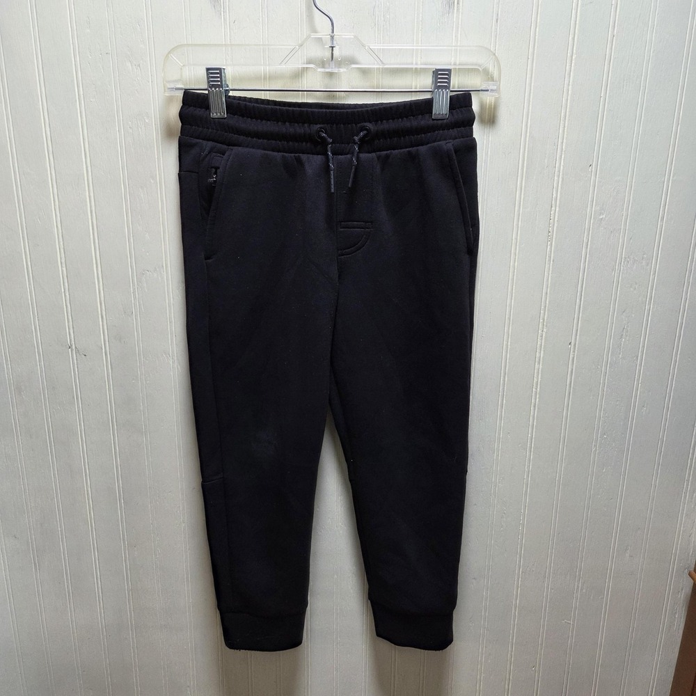 Member's Mark Pants Kids 6-7 Years Black Jogger Tech Elastic Waist Knit Cuffed
